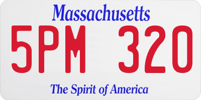 MA license plate 5PM320