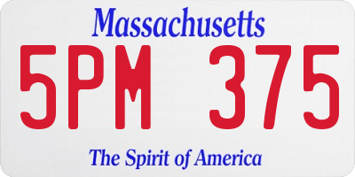 MA license plate 5PM375