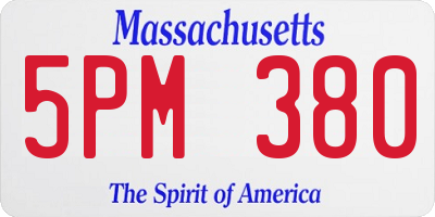 MA license plate 5PM380