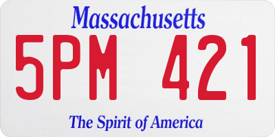 MA license plate 5PM421