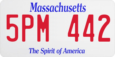 MA license plate 5PM442
