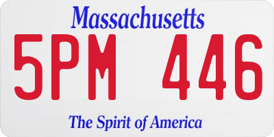 MA license plate 5PM446