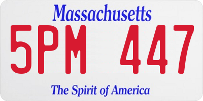 MA license plate 5PM447