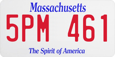 MA license plate 5PM461
