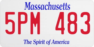MA license plate 5PM483