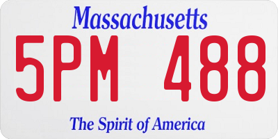 MA license plate 5PM488