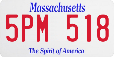 MA license plate 5PM518