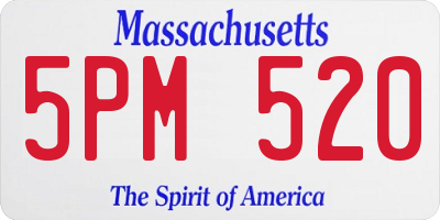 MA license plate 5PM520