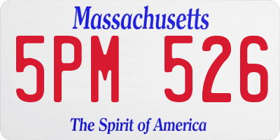 MA license plate 5PM526
