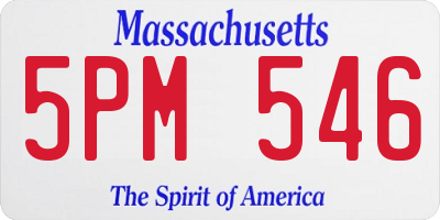 MA license plate 5PM546