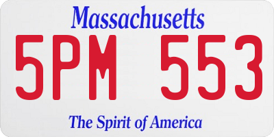 MA license plate 5PM553