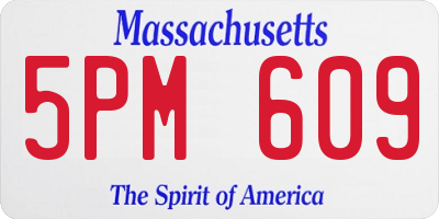 MA license plate 5PM609