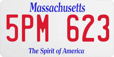 MA license plate 5PM623