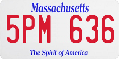 MA license plate 5PM636