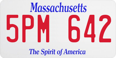 MA license plate 5PM642