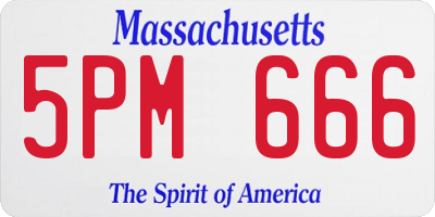 MA license plate 5PM666