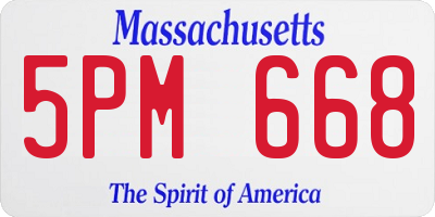 MA license plate 5PM668