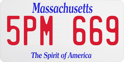 MA license plate 5PM669
