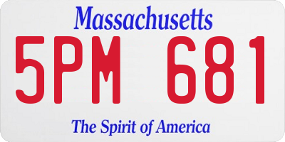 MA license plate 5PM681