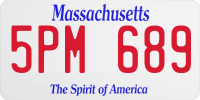 MA license plate 5PM689