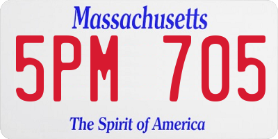 MA license plate 5PM705