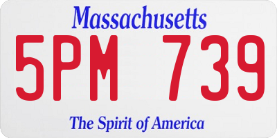 MA license plate 5PM739