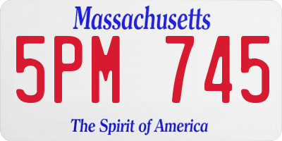 MA license plate 5PM745