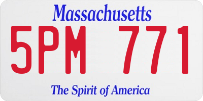 MA license plate 5PM771