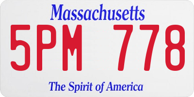MA license plate 5PM778