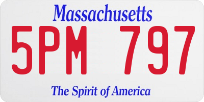 MA license plate 5PM797