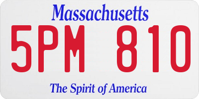 MA license plate 5PM810