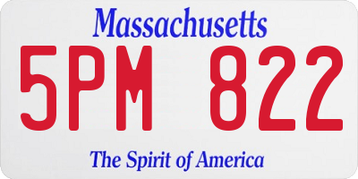 MA license plate 5PM822