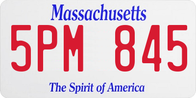 MA license plate 5PM845