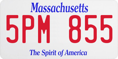 MA license plate 5PM855