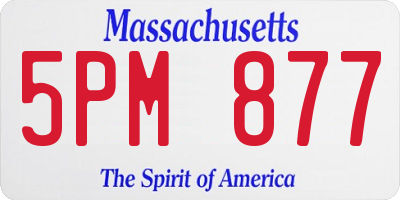 MA license plate 5PM877
