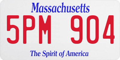 MA license plate 5PM904
