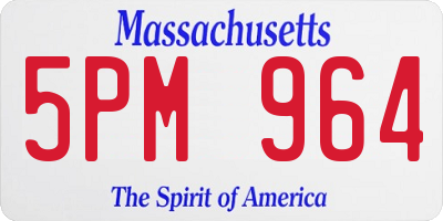 MA license plate 5PM964