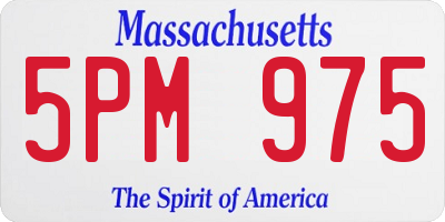 MA license plate 5PM975