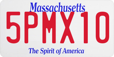 MA license plate 5PMX10