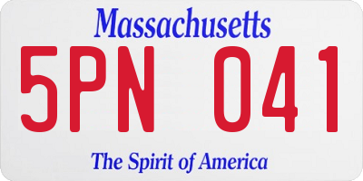 MA license plate 5PN041