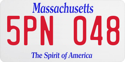 MA license plate 5PN048