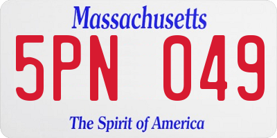 MA license plate 5PN049