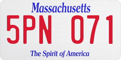 MA license plate 5PN071