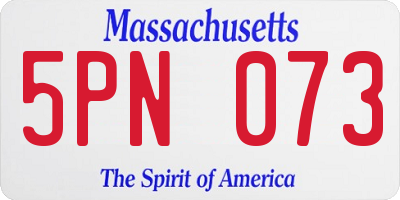 MA license plate 5PN073