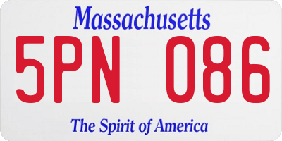 MA license plate 5PN086