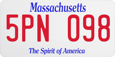 MA license plate 5PN098
