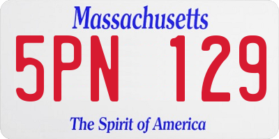 MA license plate 5PN129