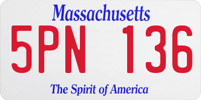 MA license plate 5PN136
