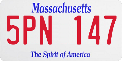 MA license plate 5PN147