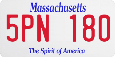 MA license plate 5PN180